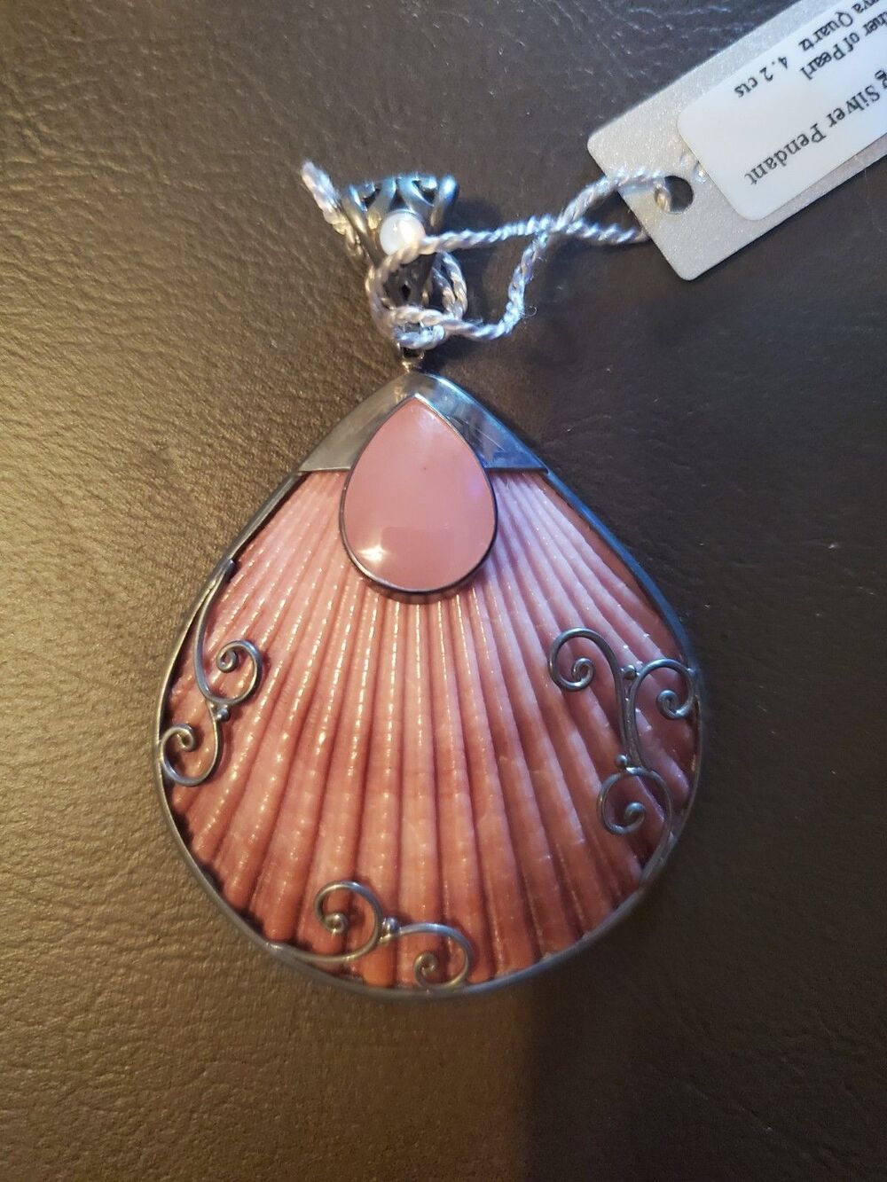 Starborn Creations 925 Silver Pendant With Natural Shell, Mother Of Pearl And... - Picture 6 of 11